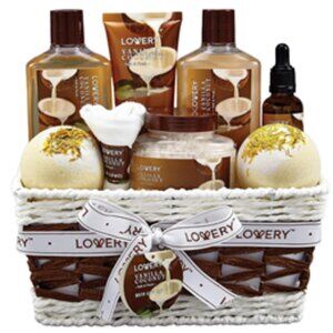 NWT ~ Lovery's 9 Piece Vanilla & Coconut Spa Gift Basket